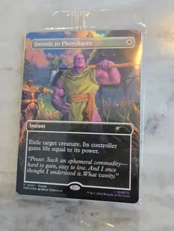 Magic The Gathering PSA Magazine Promo Card Swords to Plowshares Thanos Sealed - Image 1