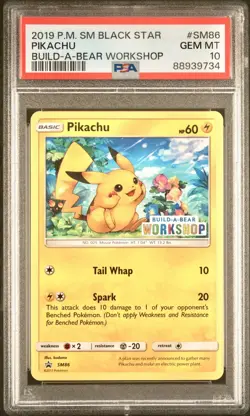 Build a Bear Pokemon Card Pikachu SM86 Promo Trading Card TCG PSA 10 Graded - Image 1