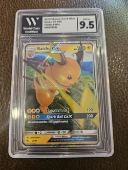 Raichu GX Hidden Fates Holo Ultra Rare Card 20/68 Graded NM 9.5 Slab - Image 1