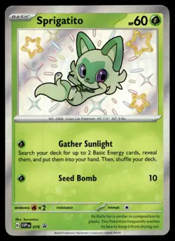Sprigatito SV: Scarlet & Violet Promo Cards Shiny Holo 076 Pokemon TCG - Image 1