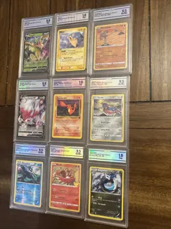 Pokemon Card Graded Slab Lot 9x Holo Reverse Foil V WOTC Rocket - Image 1