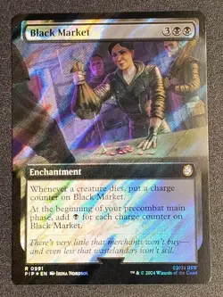 Black Market (Extended Art) (Surge Foil) Misprint Missing Holo Stamp. Fallout - Image 1