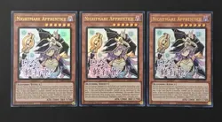 2026 YUGIOH RARITY RA05 ULTRA RARE NIGHTMARE APPRENTICE X3 NM - Image 1