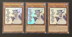 2026 YUGIOH RARITY RA05 1ST ED ULTRA RARE LAUNDRY DRAGONMAID X3 NM - Image 1