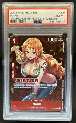 2023 One Piece Nami Tournament Pack Winner #007 PSA 10 GEM MINT - Image 1