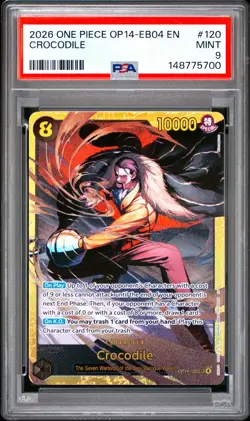 2026 ONE PIECE OP14-EB04-THE AZURE SEA'S SEVEN #120 CROCODILE PSA 9 - Image 1
