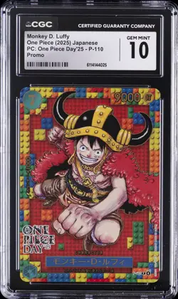 2025 ONE PIECE JAPANESE PC: ONE PIECE DAY'25 MONKEY D. LUFFY CGC 10 GEM MINT - Image 1