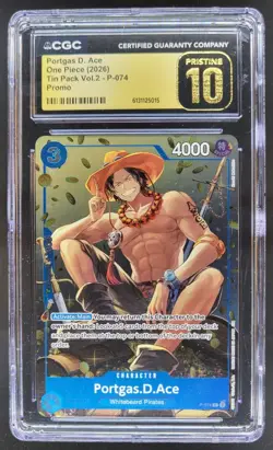 2026 ONE PIECE PORTGAS D. ACE PROMO P-074 CGC 10 PRISTINE L PT - Image 1
