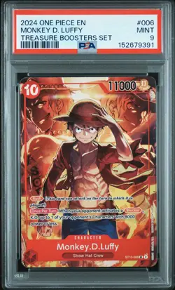 2024 ONE PIECE PROMOS TREASURE BOOSTERS SET #006 MONKEY D. LUFFY PSA 9 - Image 1