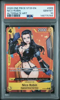 2026 ONE PIECE STARTER DECK ST29-EGGHEAD ALTERNATE ART #009 NICO ROBIN PSA 10 - Image 1