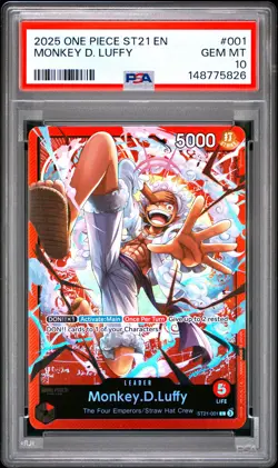2025 ONE PIECE STARTER DECK ST21-EX GEAR 5 #001 MONKEY D. LUFFY PSA 10 - Image 1