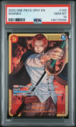 2022 ONE PIECE OP01-ROMANCE DAWN #120 SHANKS PSA 10 - Image 1