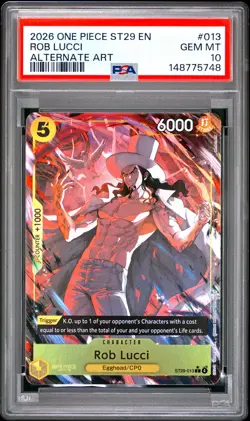 2026 ONE PIECE STARTER DECK ST29-EGGHEAD ALTERNATE ART #013 ROB LUCCI PSA 10 - Image 1