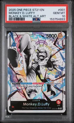 2025 ONE PIECE STARTER DECK ST21-EX GEAR 5 #001 MONKEY D. LUFFY PSA 10 - Image 1