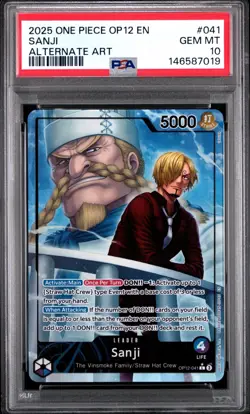 One Piece Sanji Alternate Art OP12-041 PSA 10 Gem Mint - Image 1