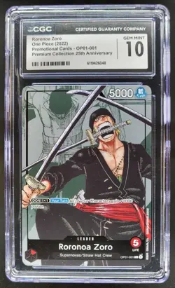 2022 ONE PIECE RORONOA ZORO PROMO 25TH OP01-001 CGC 10 L PT - Image 1