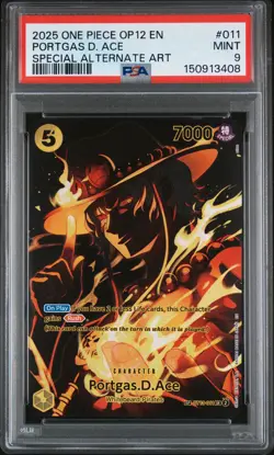 2025 ONE PIECE LEGACY OF THE MASTER SPECIAL ALT ART #011 PORTGAS D. ACE PSA 9 - Image 1