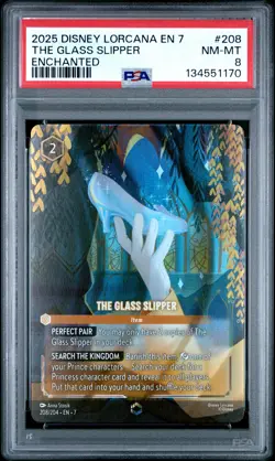 2025 DISNEY LORCANA EN 7-ARCHAZIA'S ISLAND ENCHANTED THE GLASS SLIPPER PSA 8 - Image 1