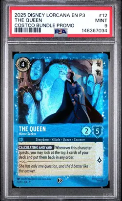 2025 DISNEY LORCANA EN P3-PROMO COSTCO BUNDLE THE QUEEN MIRROR SEEKER PSA 9 - Image 1