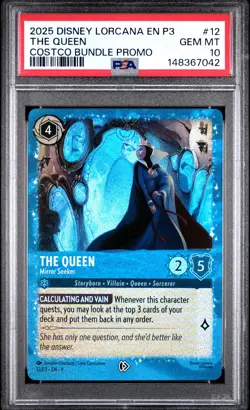 2025 DISNEY LORCANA EN P3-PROMO COSTCO BUNDLE THE QUEEN MIRROR SEEKER PSA 10 - Image 1