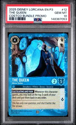2025 DISNEY LORCANA EN P3-PROMO COSTCO BUNDLE THE QUEEN - MIRROR SEEKER PSA 10 - Image 1