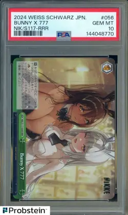 2024 Weiss Schwarz Japanese NIK/S117-RRR #056 Bunny X 777 PSA 10 GEM MINT - Image 1