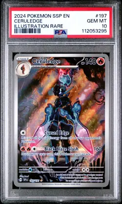 2024 Pokemon SSP EN-Surging Sparks Ceruledge #197 Illustration Rare PSA 10 - Image 1