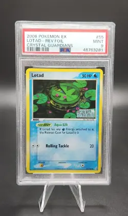 Pokemon Lotad EX Crystal Guardians Reverse Rev Holo Foil #55 PSA 9 Mint - Image 1