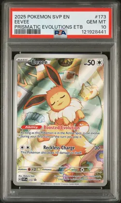 2025 POKEMON SVPEN-SV BLACK STAR PROMO #173 EEVEE PRISMATIC EVOLUTIONS ETB PSA10 - Image 1