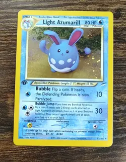 Pokemon Neo Destiny Light Azumarill 1st Edition 13/105 Holo Rare - Image 1