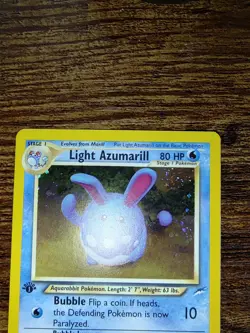 Pokemon Neo Destiny Light Azumarill 1st Edition 13/105 Holo Rare - Image 3
