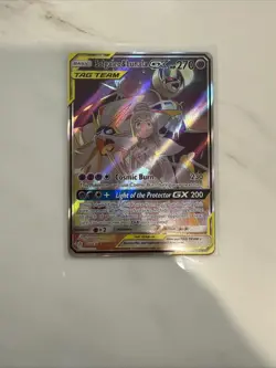 Solgaleo & Lunala GX Tag Team Full Art Holo Card 216/236 Sm-Cosmic Eclipse NM - Image 1