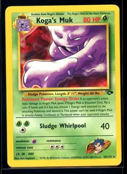 2000 Gym - Challenge Koga’s Muk #26 Non Holo Rare Pokemon Card - Image 1