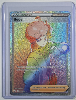 Bede 207/202 Sword & Shield Base Secret Rainbow Rare Holo Pokemon TCG Card NM/MT - Image 1