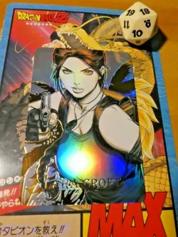 TOMB RAIDER ACG ANIME MANGA CARD AG1 PRISM MIRROR CARTE GOLD 41 LARA CROFT M - Image 1