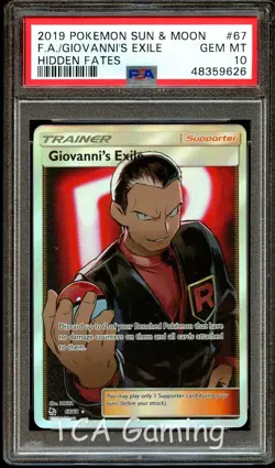 PSA 10 GEM MINT Giovanni's Exile 67/68 FULL ART Hidden Fates Pokemon Card 626 - Image 1