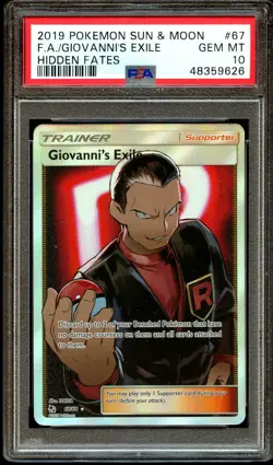 PSA 10 GEM MINT Giovanni's Exile 67/68 FULL ART Hidden Fates Pokemon Card 626 - Image 2