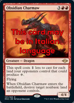 MTG OBSIDIAN CHARMAW EXC - FAUCEARDENTE DI OSSIDIANA - MH2 - MAGIC - Image 1