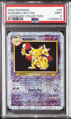 2002 POKEMON LEGENDARY COLLECTION #49 KADABRA-REVERSE FOIL PSA 9 - Image 1