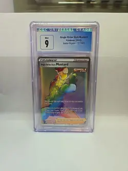 Pokemon TCG Mustard Single Strike Style Rainbow Rare Card 177/163 CGC Mint 9 - Image 1