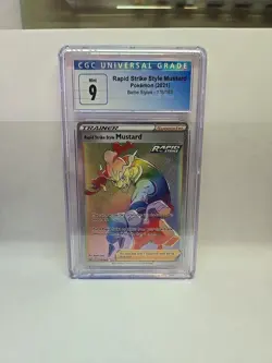 Pokemon Battle Styles Secret Rare Rapid Strike Style Mustard 176/163 CGC 9 Mint - Image 1