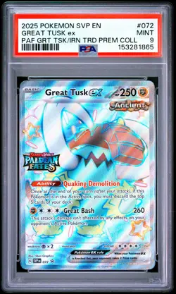 2025 POKEMON SVP EN-SV PREMIUM COLLECTION PROMO #072 GREAT TUSK EX PSA 9 - Image 1
