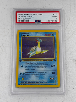 1999 Pokemon Fossil Lapras 1st Edition Holo Rare #10/62 PSA 9 - Image 1