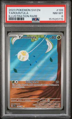2023 POKEMON SVI EN-SCARLET & VIOLET ILLUSTRATION RARE #199 TAROUNTULA PSA 8 - Image 1