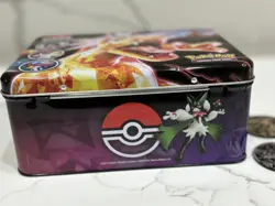 Pokemon CHARIZARD Collectors Tin Lunch Box No Dents Card Holders & 2 Coins - Image 4