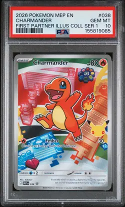 2026 POKEMON MEP EN-ME BLACK STAR PROMO #038 CHARMANDER PSA 10 - Image 1
