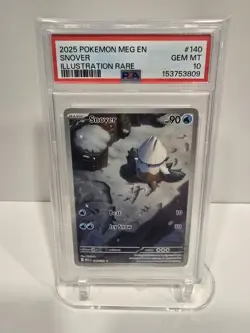 PSA 10 2025 POKEMON MEG EN-MEGA EVOLUTION | ILLUSTRATION RARE SNOVER 140 - Image 1