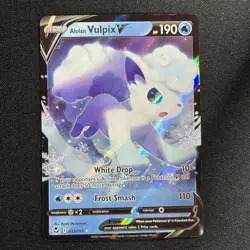 Alolan Vulpix V 033/195 Swsh12: Silver Tempest Holo Ultra Rare NM Pokemon TCG - Image 1