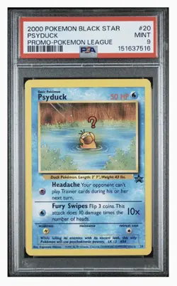 2000 Pokemon WOTC Black Star Promo Psyduck 20 /53 CLEAN NO WHITENING 🔥🔥 PSA 9 - Image 2