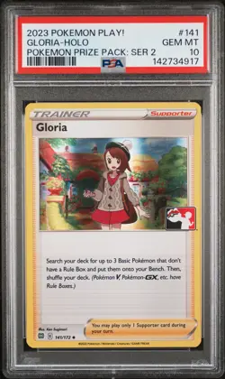 2023 POKEMON PLAY! POKEMON PRIZE PACK: SERIES 2 #141 GLORIA-HOLO PSA 10 - Image 1
